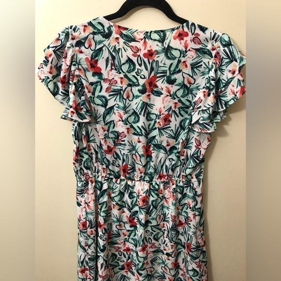 Maison Jules Womens Flutter Short Sleeve Floral Pullover Lightweight Dress Small - Picture 10 of 15